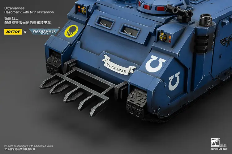 the front details of Action Figure Vehicle - Ultramarines Razorback with Twin Lascannon 1 18 - JOYTOY Warhammer 40K rectangle image The Front Details Of Action Figure Vehicle Ultramarines Razorback With Twin Lascannon 1 18 Joytoy Warhammer 40k Rectangle Image