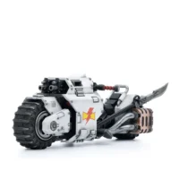 the front left side of Action Figure Vehicle - White Scars Raider-pattern Combat Bike 1 18 - JOYTOY Warhammer 40K in white background rectangle image The Front Left Side Of Action Figure Vehicle White Scars Raider Pattern Combat Bike 1 18 Joytoy Warhammer 40k In White Background Rectangle Image