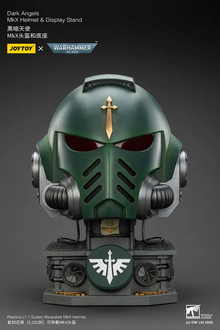 the front of Action Figure Helmet - Dark Angels MkX 1 1 Life-Size Wearable Replica and Display Stand - JOYTOY Warhammer 40K rectangle image The Front Of Action Figure Helmet Dark Angels Mkx 1 1 Life Size Wearable Replica And Display Stand Joytoy Warhammer 40k Rectangle Image