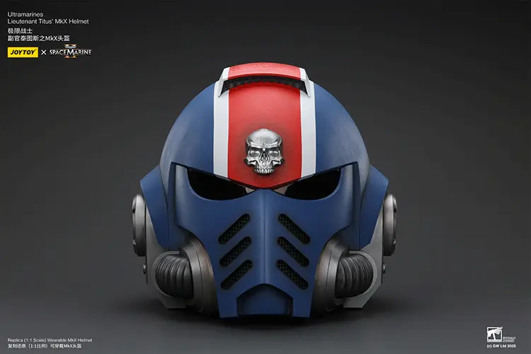 the front of Action Figure Helmet - Ultramarines Lieutenant Titus MkX 1 1 Life-Size Wearable Replica - JOYTOY Warhammer 40K rectangle image The Front Of Action Figure Helmet Ultramarines Lieutenant Titus Mkx 1 1 Life Size Wearable Replica Joytoy Warhammer 40k Rectangle Image