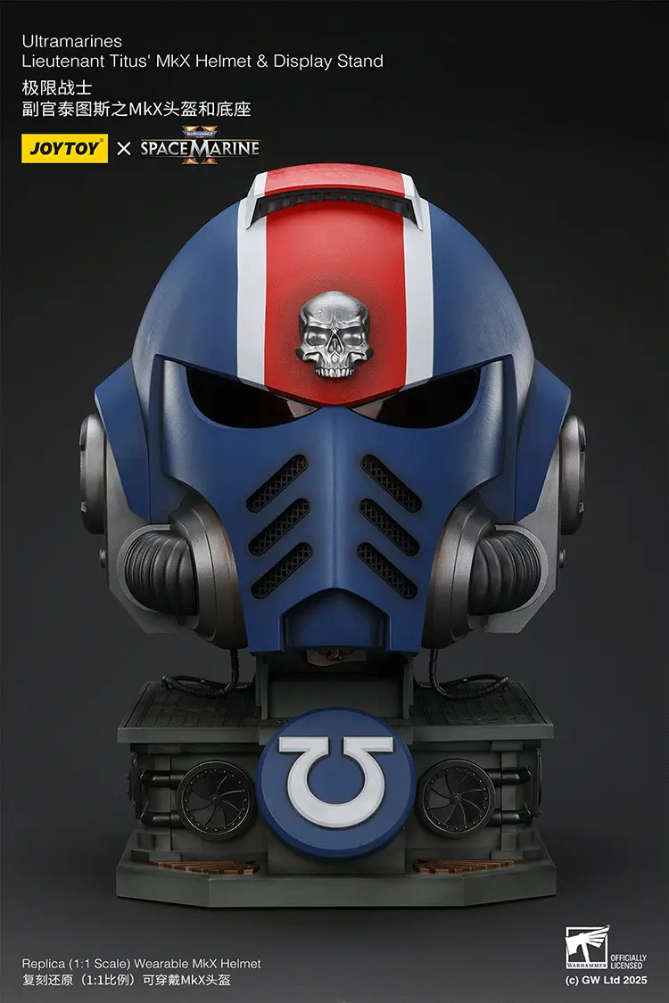 the front of Action Figure Helmet - Ultramarines Lieutenant Titus' MkX Helmet & Display Stand 1 1 Life-Size Wearable Replica - JOYTOY Warhammer 40K rectangle image The Front Of Action Figure Helmet Ultramarines Lieutenant Titus' Mkx Helmet & Display Stand 1 1 Life Size Wearable Replica Joytoy Warhammer 40k Rectangle Image