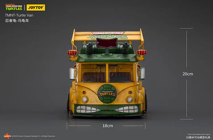 The Height Of The Vehicle Model Turtle Van (party Wagon) Tmnt Nickelodeon 1 18 Joytoy Teenage Mutant Ninja Turtles Rectangle Image