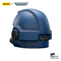 The Left Back Of The Action Figure Joytoy Ultramarines Captain Mkx Helmet 1 1 Life Size Replica Warhammer 40k In White Background