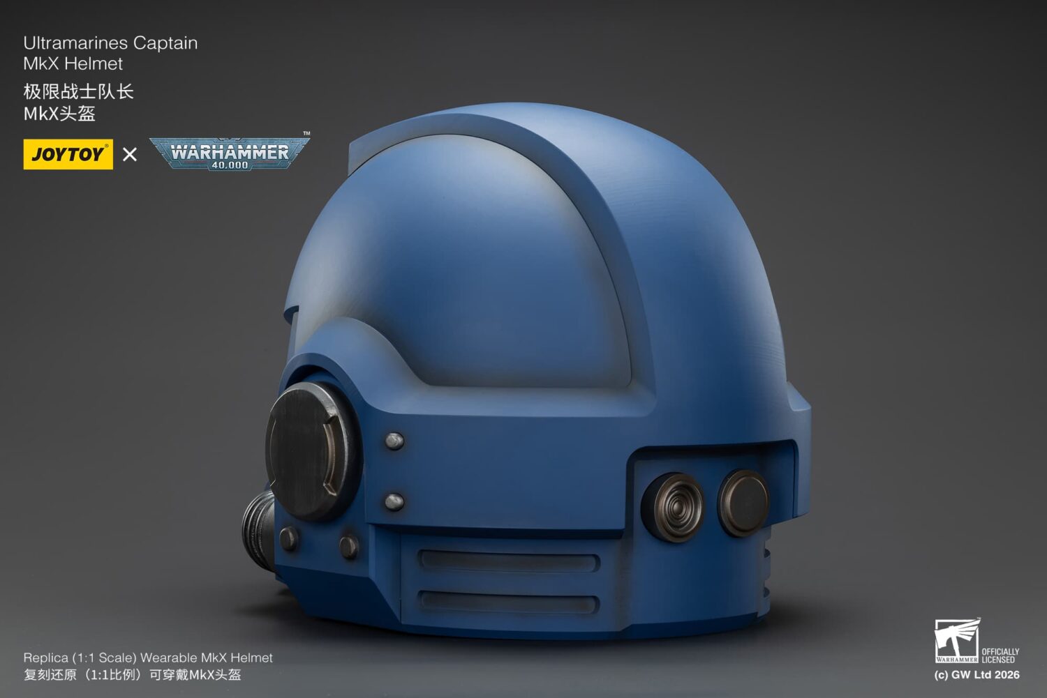 The Left Back Of The Action Figure Joytoy Ultramarines Captain Mkx Helmet 1 1 Life Size Replica Warhammer 40k Rectangle Image