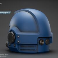 The Left Back Of The Action Figure Joytoy Ultramarines Captain Mkx Helmet 1 1 Life Size Replica Warhammer 40k Rectangle Image