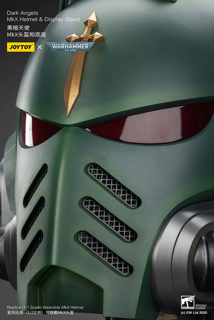 the left front details of Action Figure Helmet - Dark Angels MkX 1 1 Life-Size Wearable Replica and Display Stand - JOYTOY Warhammer 40K rectangle image The Left Front Details Of Action Figure Helmet Dark Angels Mkx 1 1 Life Size Wearable Replica And Display Stand Joytoy Warhammer 40k Rectangle Image