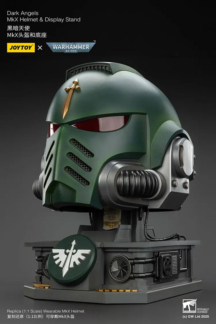 the left front of Action Figure Helmet - Dark Angels MkX 1 1 Life-Size Wearable Replica and Display Stand - JOYTOY Warhammer 40K rectangle image 2 The Left Front Of Action Figure Helmet Dark Angels Mkx 1 1 Life Size Wearable Replica And Display Stand Joytoy Warhammer 40k Rectangle Image 2