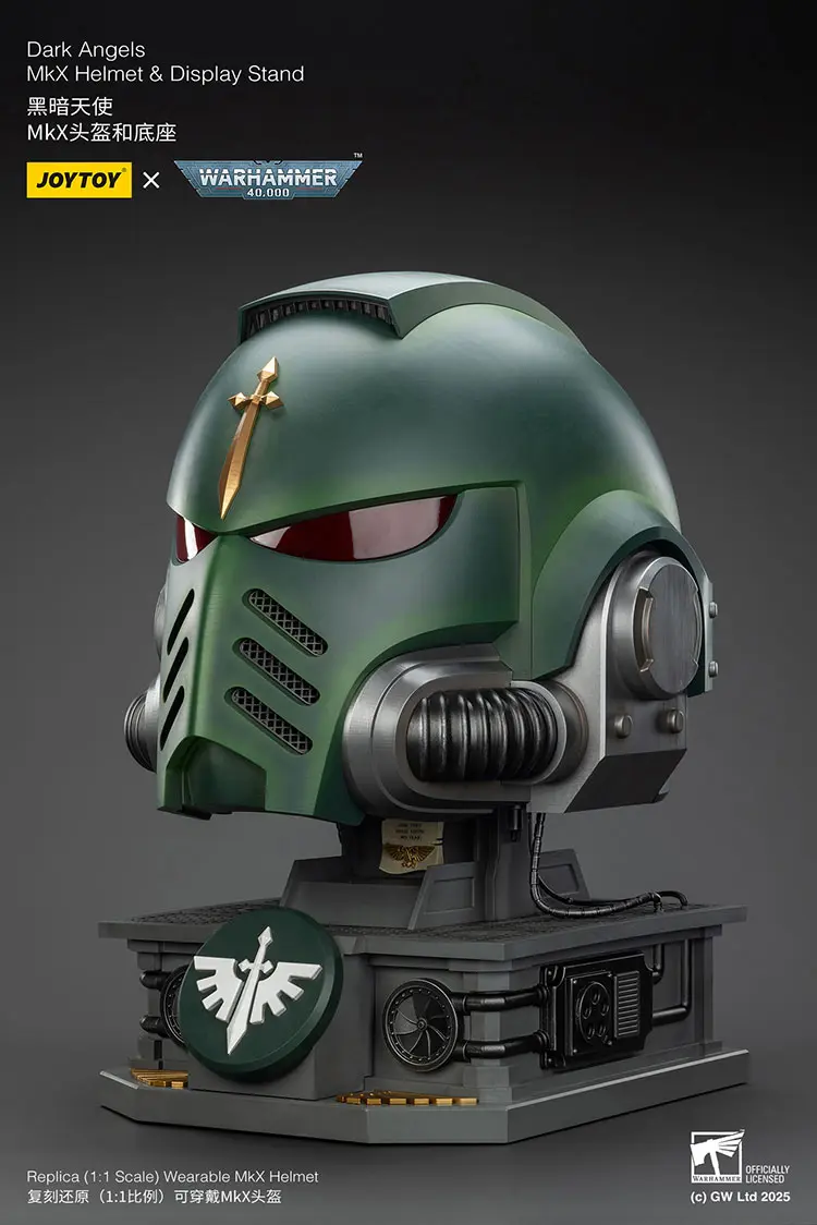 the left front of Action Figure Helmet - Dark Angels MkX 1 1 Life-Size Wearable Replica and Display Stand - JOYTOY Warhammer 40K rectangle image The Left Front Of Action Figure Helmet Dark Angels Mkx 1 1 Life Size Wearable Replica And Display Stand Joytoy Warhammer 40k Rectangle Image