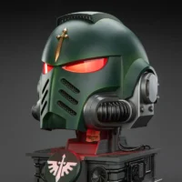 the left front of Action Figure Helmet - Dark Angels MkX 1 1 Life-Size Wearable Replica with red lighting and Display Stand - JOYTOY Warhammer 40K rectangle image The Left Front Of Action Figure Helmet Dark Angels Mkx 1 1 Life Size Wearable Replica With Red Lighting And Display Stand Joytoy Warhammer 40k Rectangle Image