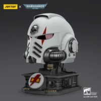 the left front side of the Action Figure - JOYTOY White Scars MkX Helmet & Display Stand 1 1 Life-Size Replica - Warhammer 40K the left front side of the Action Figure - JOYTOY White Scars MkX Helmet & Display Stand 1 1 Life-Size Replica - Warhammer 40K