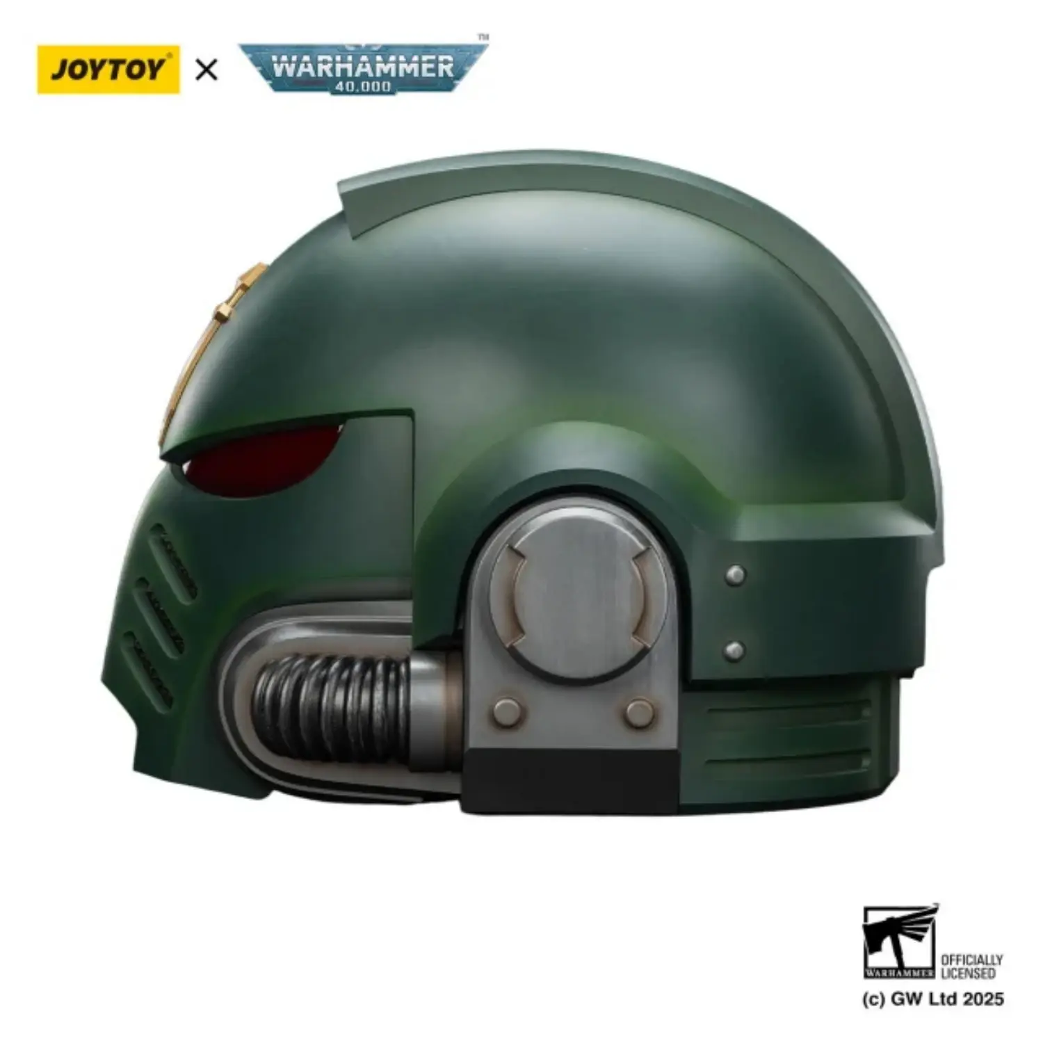 the left of Action Figure Helmet - Dark Angels MkX 1 1 Life-Size Wearable Replica - JOYTOY Warhammer 40K in white background The Left Of Action Figure Helmet Dark Angels Mkx 1 1 Life Size Wearable Replica Joytoy Warhammer 40k In White Background