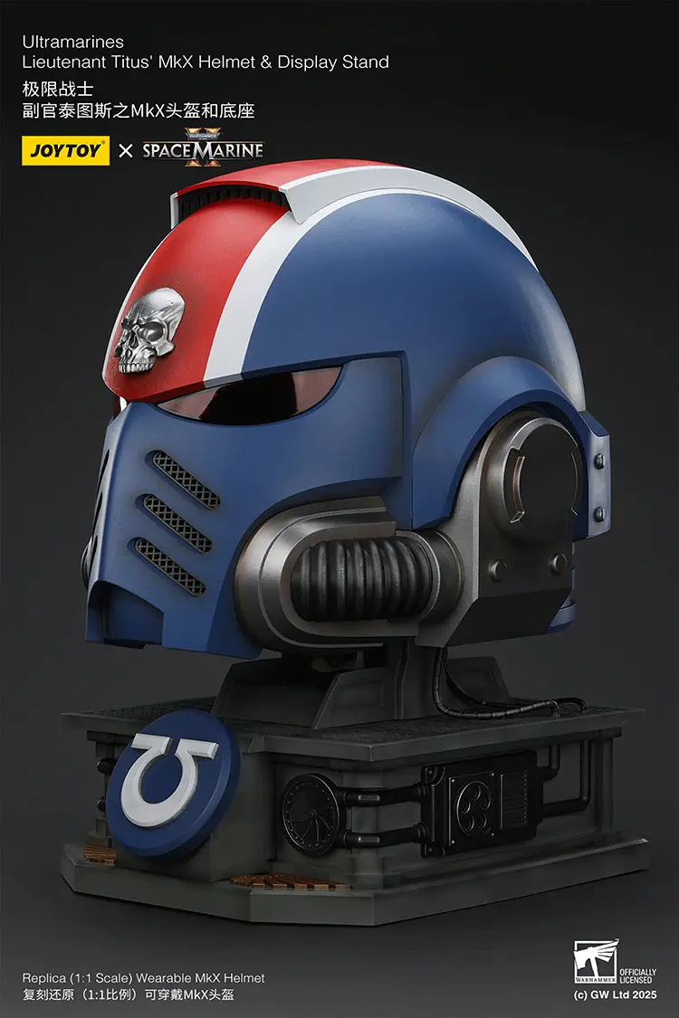 the left of Action Figure Helmet - Ultramarines Lieutenant Titus' MkX Helmet & Display Stand 1 1 Life-Size Wearable Replica - JOYTOY Warhammer 40K rectangle image The Left Of Action Figure Helmet Ultramarines Lieutenant Titus' Mkx Helmet & Display Stand 1 1 Life Size Wearable Replica Joytoy Warhammer 40k Rectangle Image