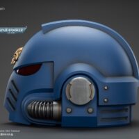 The Left Of The Action Figure Joytoy Ultramarines Captain Mkx Helmet 1 1 Life Size Replica Warhammer 40k Rectangle Image