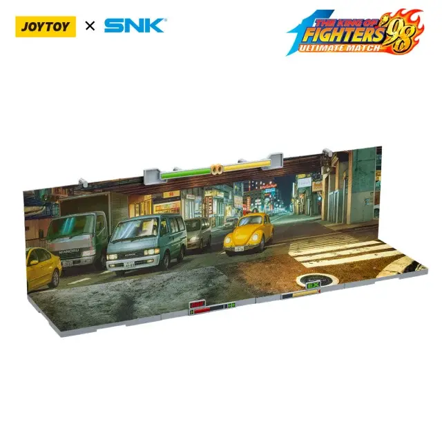 the left of the Stage Base - Japan Street KOF _98 UM SNK 1 18 - JOYTOY The King of Fighters in white background the left of the Stage Base - Japan Street KOF _98 UM SNK 1 18 - JOYTOY The King of Fighters in white background