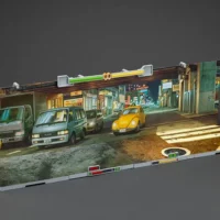 the left of the Stage Base - Japan Street KOF _98 UM SNK 1 18 - JOYTOY The King of Fighters rectangle image the left of the Stage Base - Japan Street KOF _98 UM SNK 1 18 - JOYTOY The King of Fighters rectangle image