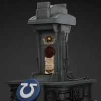 The Left Of The The Display Stand Of Action Figure Joytoy Ultramarines Captain Mkx Helmet 1 1 Life Size Replica Warhammer 40k Rectangle Image 21