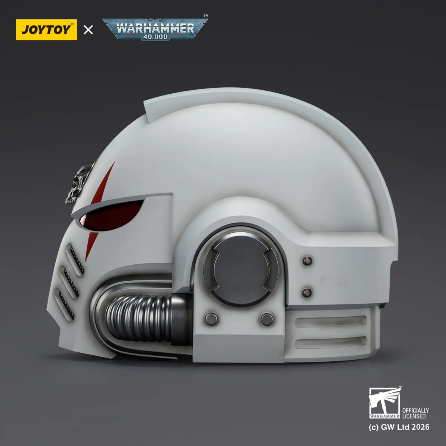 the left side of the Action Figure - JOYTOY White Scars MkX Helmet 1 1 Life-Size Replica - Warhammer 40K