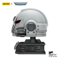 the left side of the Action Figure - JOYTOY White Scars MkX Helmet & Display Stand 1 1 Life-Size Replica - Warhammer 40K in white background the left side of the Action Figure - JOYTOY White Scars MkX Helmet & Display Stand 1 1 Life-Size Replica - Warhammer 40K in white background