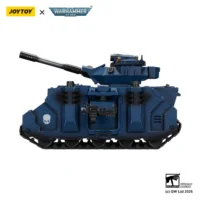 the left side of the Action Figure - JoyToy Ultramarines Predator Destructor Tank with Turret-mounted Autocannon and Sponson-mounted Heavy Bolters 1 18 - Warhammer 40K Vehicle in white background