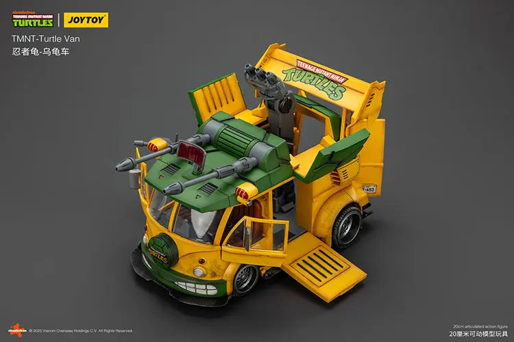 The Left Upward Of Opening Vehicle Model Turtle Van (party Wagon) Tmnt Nickelodeon 1 18 Joytoy Teenage Mutant Ninja Turtles Rectangle Image
