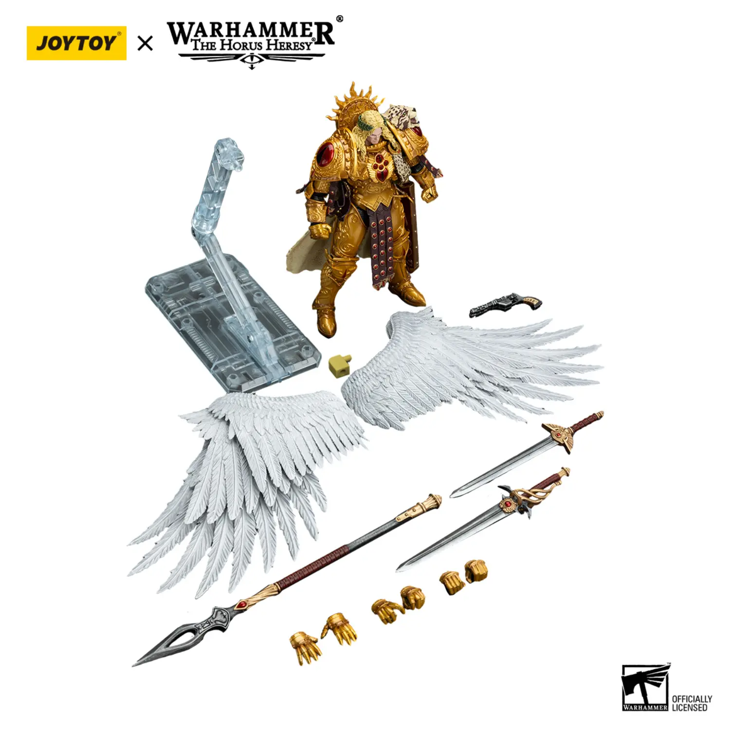 the parts of Action Figure -Blood Angels Sanguinius, Primarch of the IXth Legion 1 18 - JOTYOY Warhammer The Horus Heresy in white background The Parts Of Action Figure Blood Angels Sanguinius, Primarch Of The Ixth Legion 1 18 Jotyoy Warhammer The Horus Heresy In White Background