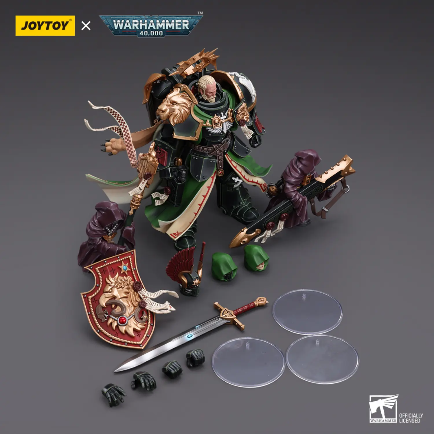 The Parts Of Action Figure Dark Angels Primarch Lion El'jonson With Two Mysterious Watchers In The Dark 1 18 Joytoy Warhammer 40k