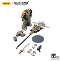the parts of Action Figure - Iron Warriors Command Squad Chosen with Legion Standard 1 18 - JOTYOY Warhammer The Horus Heresy in white background The Parts Of Action Figure Iron Warriors Command Squad Chosen With Legion Standard 1 18 Jotyoy Warhammer The Horus Heresy In White Background