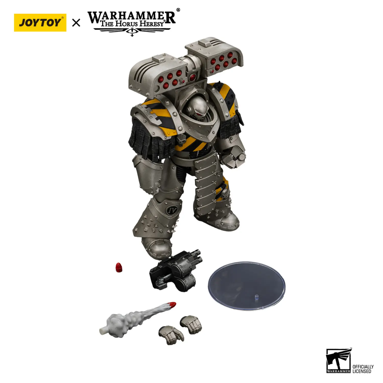 the parts of Action Figure - Iron Warriors Tyrant Siege Terminator with Rocket launcher 1 18 - JOTYOY Warhammer The Horus Heresy in white background The Parts Of Action Figure Iron Warriors Tyrant Siege Terminator With Rocket Launcher 1 18 Jotyoy Warhammer The Horus Heresy In White Background