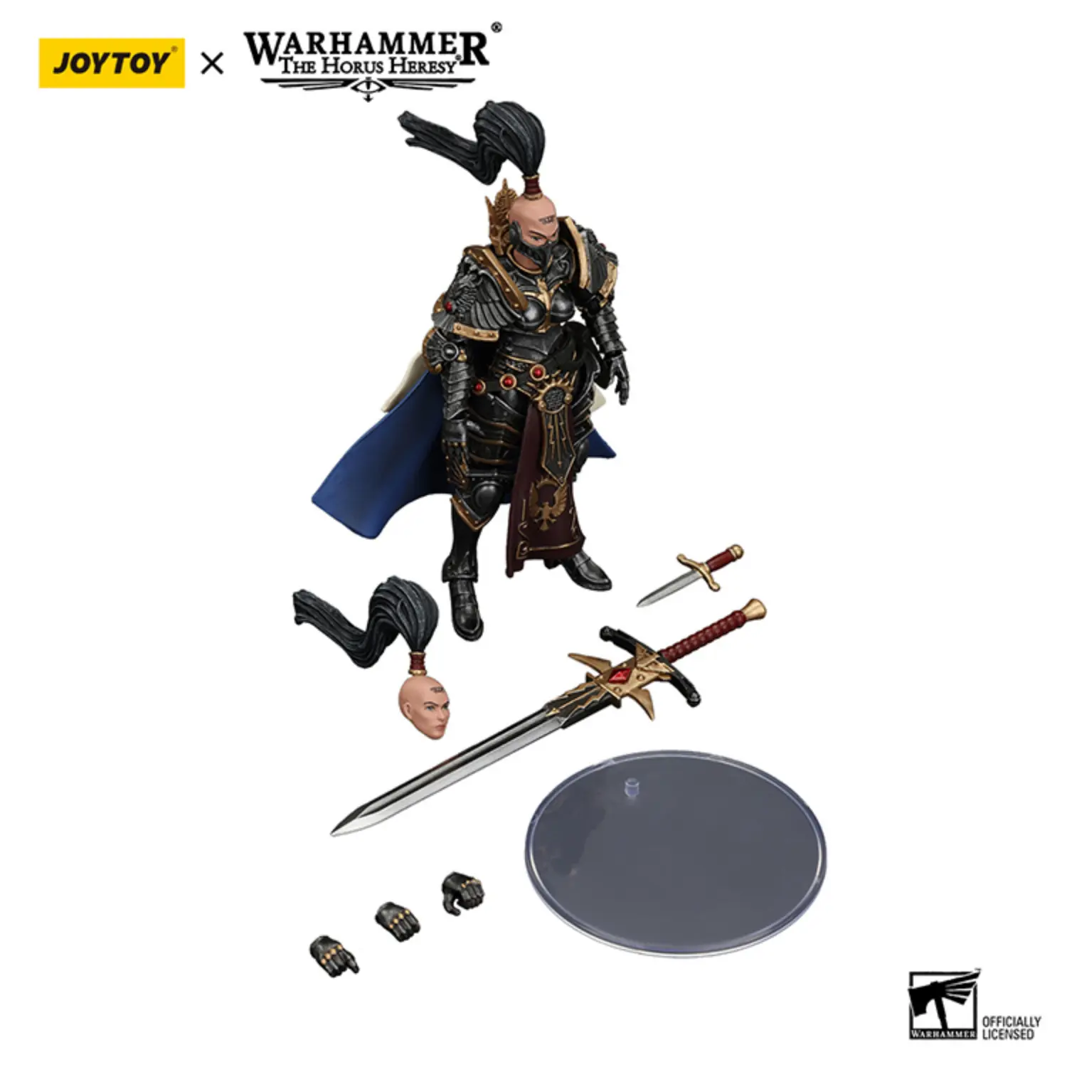 The Parts Of Action Figure Sisters Of Silence Knight Commander Jenetia Krole 1 18 Jotyoy Warhammer The Horus Heresy In White Background
