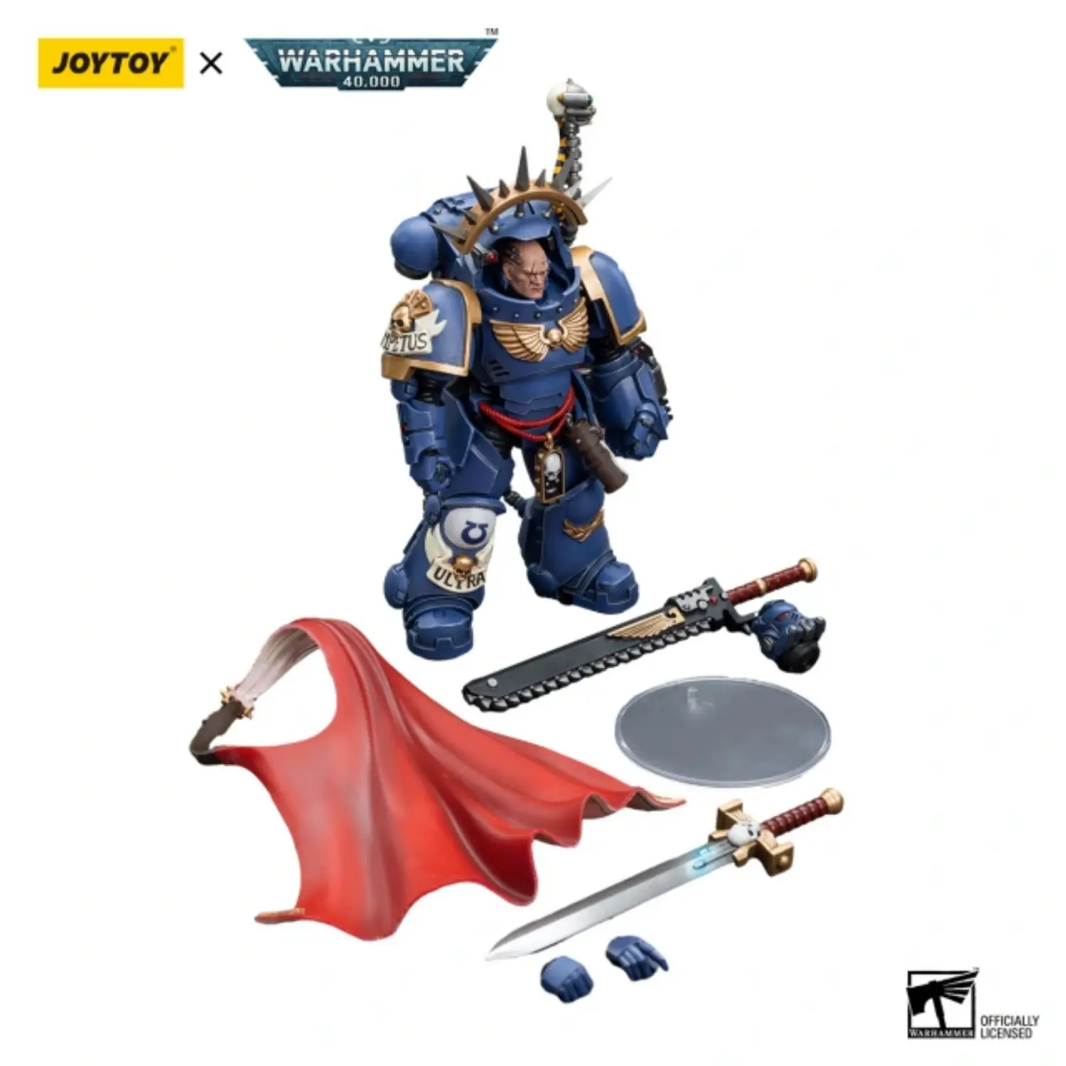the parts of Action Figure - Ultramarines Captain in Gravis Armour 1 18 - JOYTOY Warhammer 40K in whtie background The Parts Of Action Figure Ultramarines Captain In Gravis Armour 1 18 Joytoy Warhammer 40k In Whtie Background