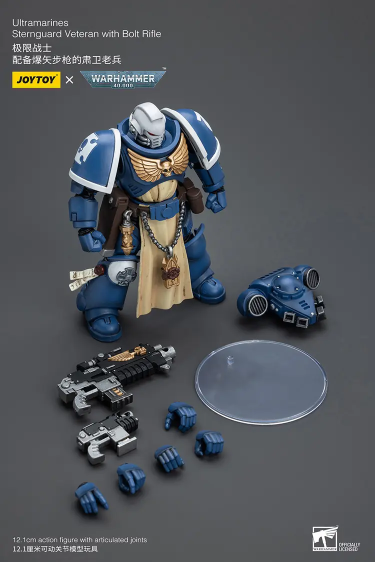The Parts Of Action Figure Ultramarines Sternguard Veteran With Bolt Rifle 1 18 Joytoy Warhammer 40k Rectangle Image