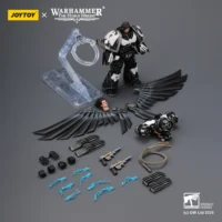 the parts of t he Action Figure - JoyToy Raven Guard Corvus Corax, Primarch of the XIX Legion 1 18 (with artificer-crafted light