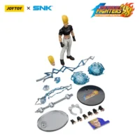 the parts of the Action Figure - Benimaru Nikaido KOF _98 UM Hero Team SNK 1 18 - JOYTOY The King of Fighters in white background