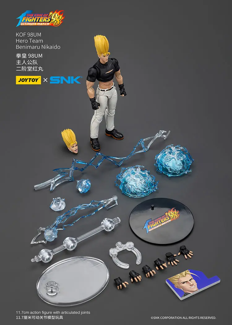 the parts of the Action Figure - Benimaru Nikaido KOF _98 UM Hero Team SNK 1 18 - JOYTOY The King of Fighters rectangle image
