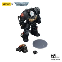 the parts of the Action Figure - Black Templars Terminator 2 with Power Fist and Storm Bolter 1 18 - JOYTOY Warhammer 40K in white background the parts of the Action Figure - Black Templars Terminator 2 with Power Fist and Storm Bolter 1 18 - JOYTOY Warhammer 40K in white background