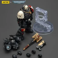 The Parts Of The Action Figure Blood Angels On Display Stand Lemartes With Jump Pack, Blood Crozius And Absolver Bolt Pistol 1 18 Joytoy Warhammer 40k Rectangle Image