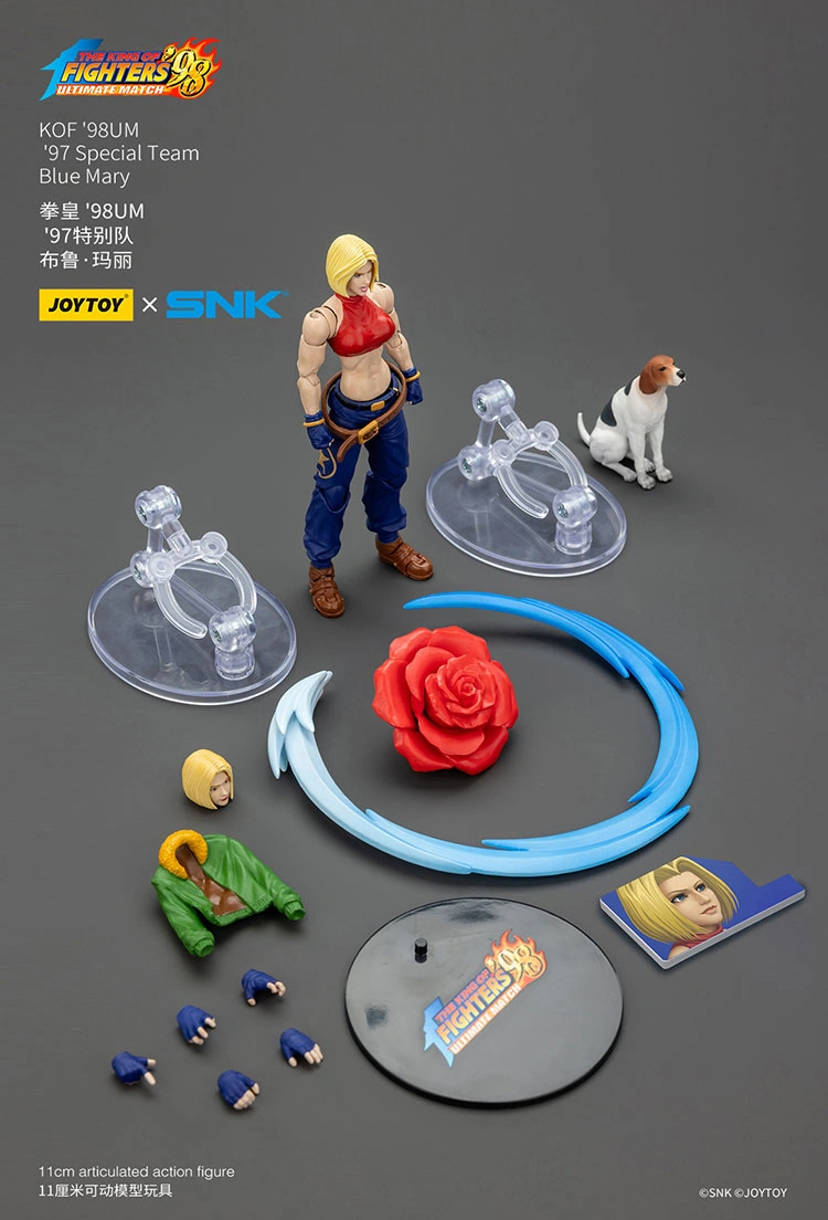 the parts of the Action Figure - Blue Mary KOF _98 UM 97 Special Team Team SNK 1 18 - JOYTOY The King of Fighters rectangle image Action Figure - Blue Mary KOF '98 UM 97 Special Team SNK 1/18 - JOYTOY The King of Fighters