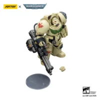 the parts of the Action Figure - Dark Angels Deathwing Terminator 3 with Power Fist and Assault Cannon 1 18 - JOYTOY Warhammer 40K in white background