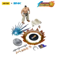 the parts of the Action Figure - Goro Daimon KOF _98 UM Hero Team SNK 1 18 - JOYTOY The King of Fighters in white background