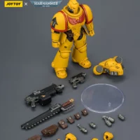 the parts of the Action Figure - Imperial Fists Intercessor with Bolt Rifle, Bolt Pistol and Chainsword 1 18 - Warhammer 40K rectangle image