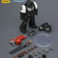 the parts of the Action Figure - JOYTOY Black Templars Intercessor with Bolt Rifle, Bolt Pistol and Chainsword 1 18 - Warhammer 40K rectangle image