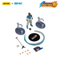 the parts of the Action Figure - JOYTOY Chris KOF _98 UM Orochi Team SNK 1 18 - The King of Fighters in white background the parts of the Action Figure - JOYTOY Chris KOF _98 UM Orochi Team SNK 1 18 - The King of Fighters in white background