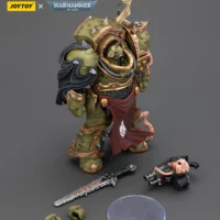 the parts of the Action Figure - JOYTOY Death Guard Blightlord Terminator with Combi-bolter and Bubotic Blade 1 18 - Warhammer 40K rectangle image