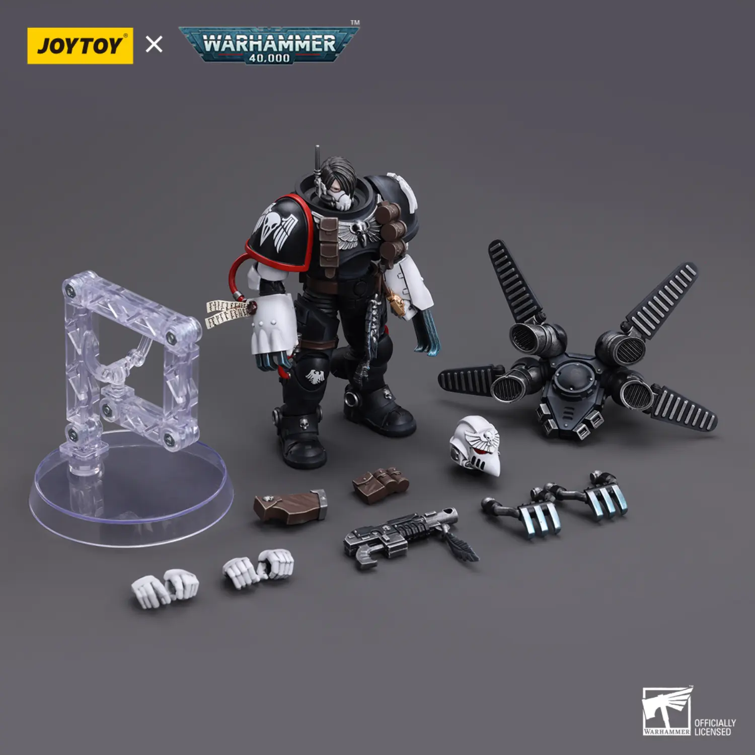 the parts of the Action Figure - JOYTOY Raven Guard Chapter Master Kayvaan Shrike 1 18 - Warhammer 40K