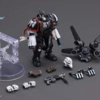 the parts of the Action Figure - JOYTOY Raven Guard Chapter Master Kayvaan Shrike 1 18 - Warhammer 40K rectangle image