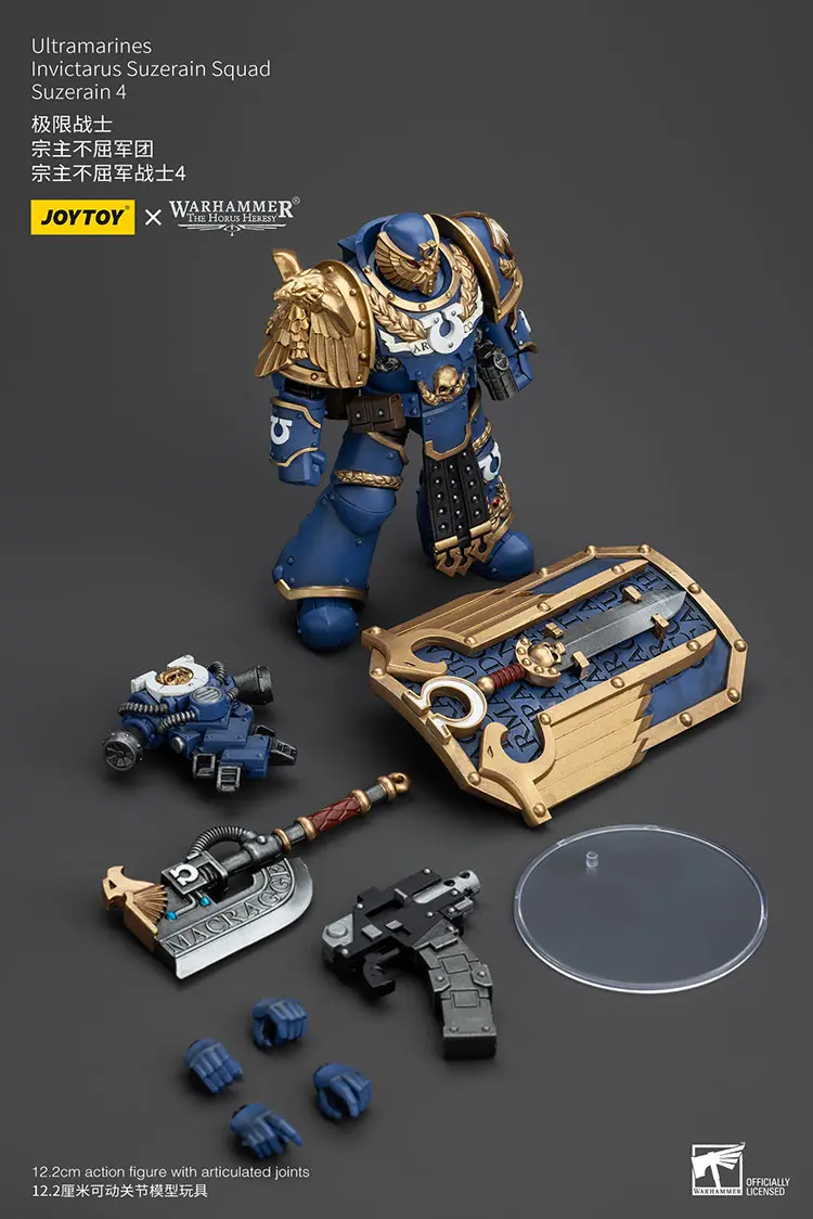 the parts of the Action Figure - JOYTOY Scale Ultramarines Invictarus Suzerain Squad (Suzerain 4) 1 18 - Warhammer The Horus Heresy rectangle image