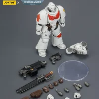 the parts of the Action Figure - JOYTOY White Scars Intercessor with Bolt Rifle, Bolt Pistol and Chainsword 1 18 - Warhammer 40K rectangle image