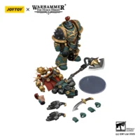 the parts of the Action Figure - JoyToy Sons of Horus Vheren Ashurhaddon (Master of the True Sons) 1 18 - Warhammer The Horus Heresy & The XVI Legion in white background