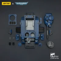 the parts of the Action Figure - JoyToy Ultramarines Predator Destructor Tank with Turret-mounted Autocannon and Sponson-mounted Heavy Bolters 1 18 - Warhammer 40K Vehicle