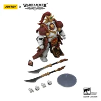 the parts of the Action Figure - JoyToy White Scars Qin Xa-Master of the Keshig with paired blades _theTails of the Dragon_ 1 18 - Warhammer The Horus Heresy in white background